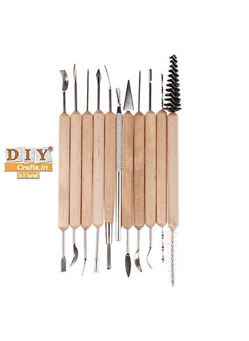 DIY Crafts Diy Crafts 11060 6503 Pottery Clay Sculpture Carving Tool Set for Paint Multicolor 11 Piece  - Image 2