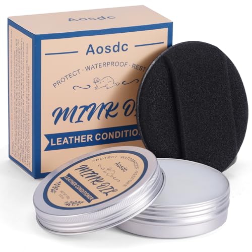 Aosdc Mink Oil Leather Conditioner and Cleaner 352 oz Premium Waterproof Formula for Leather Cowboy BootsNatural Waterproof Soften and Restore Shoes Jackets Hats Baseball Gloves Saddles - Image 1