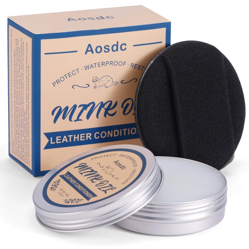 Aosdc Mink Oil Leather Conditioner and Cleaner 352 oz Premium Waterproof Formula for Leather Cowboy BootsNatural Waterproof Soften and Restore Shoes Jackets Hats Baseball Gloves Saddles - Image 2