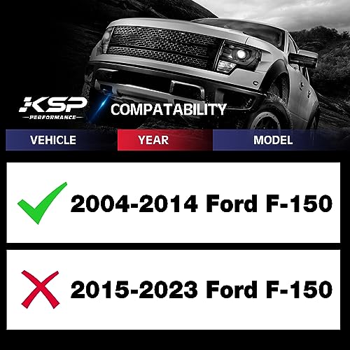 KSP PERFORMANCE فواصل عجلات KSP 6x135 لفورد F150، فاصل عجلات مركزي بسمك 2 بوصة لفورد F-150 من 2004-2005-2014، إكسبيديشن 2003-2014، نافيجيتور 2005-2014، مارك LT، بسمك 50.8 مم مع مسامير M14x2 وفتحة محور 87.1 مم، أسود 4 قطع - Image 3