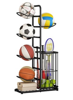 DubaiGallery Ball Sports Equipment Storage Rack, Basketball Display Holder for Organize Toys, Sports Gear, Home School Football Volleyball Locker Shelves  - Image 1