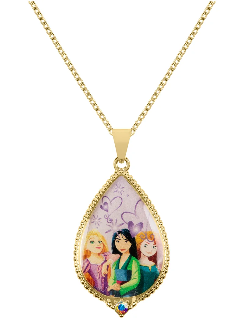 Disney Princess Multicoloured Gold Plated Tear Drop Shaped Pendant CF01155YRCL-Q