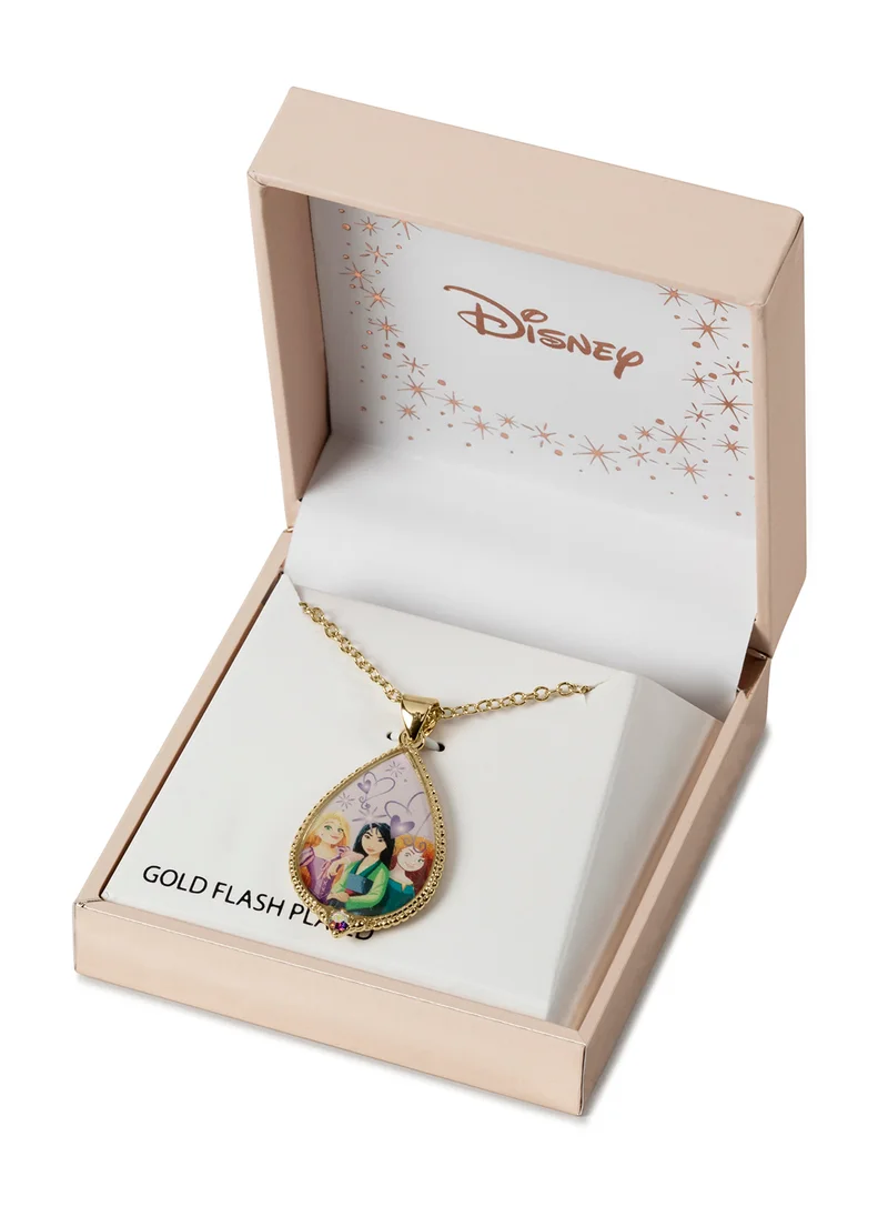 Disney Princess Multicoloured Gold Plated Tear Drop Shaped Pendant CF01155YRCL-Q