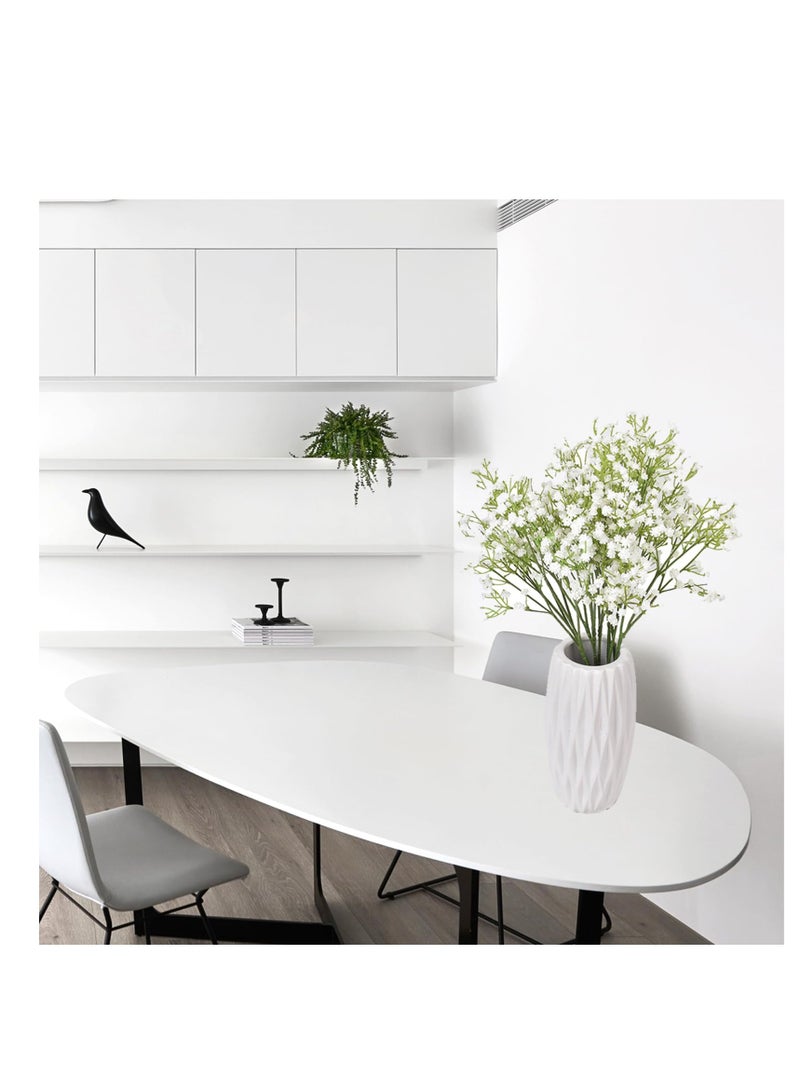 10pcs White Gypsophila Artificial Flowers - Faux Baby's Breath for Wedding, Party, and Home Decor - Durable Plastic Decorative Flowers for Outdoor Use - Image 2