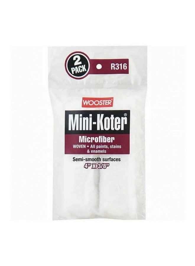 Wooster 2-Piece Mini-Koter Microfiber Paint Roller Cover White 4 x 3/8 Inch 00R3160040 - Image 1