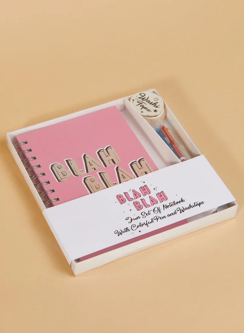 Pink Cactus Stationery Set With Notebook & Accessories