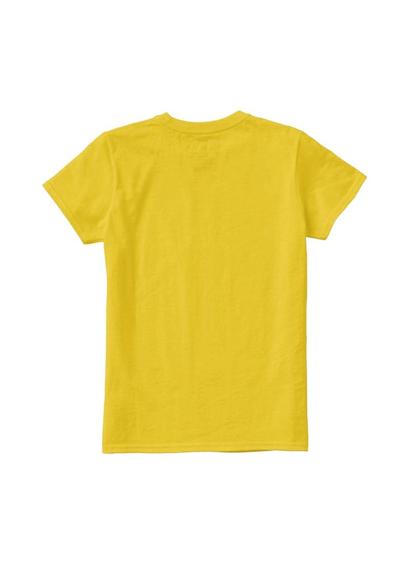 PRINTSHOP4ME - Adult Yellow Smiley Face T-Shirt Unisex Round Neck Short Sleeve Cotton T-Shirt-Soft And Comfortable Tshirt - Image 1