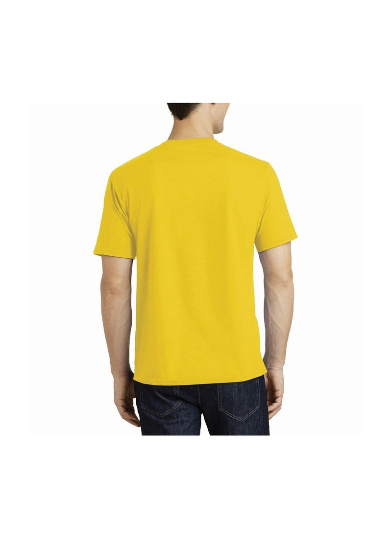 PRINTSHOP4ME - Adult Yellow Smiley Face T-Shirt Unisex Round Neck Short Sleeve Cotton T-Shirt-Soft And Comfortable Tshirt - Image 1