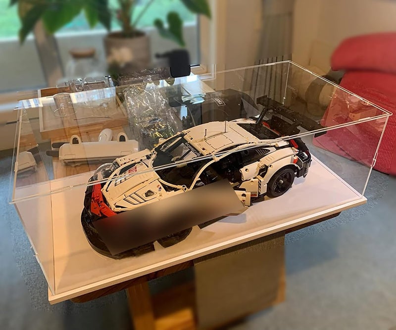 إليبيور حاوية عرض أكريليك 3 مم للمجموعات لـ Lego 42172 McLaren P1 42143 Ferrari SP3 42156 42096 42115 42083 سيارة نموذجية 1:8، صناديق عرض بلاكسجلاس شفافة سميكة، داخلية بيضاء 60 × 30 × 20 سم - Image 5