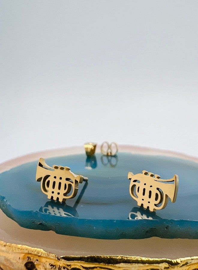 Mall of Style Trumpet Earrings for Women - Saxophone Earrings - French Horn (The Trumpet) - Image 3