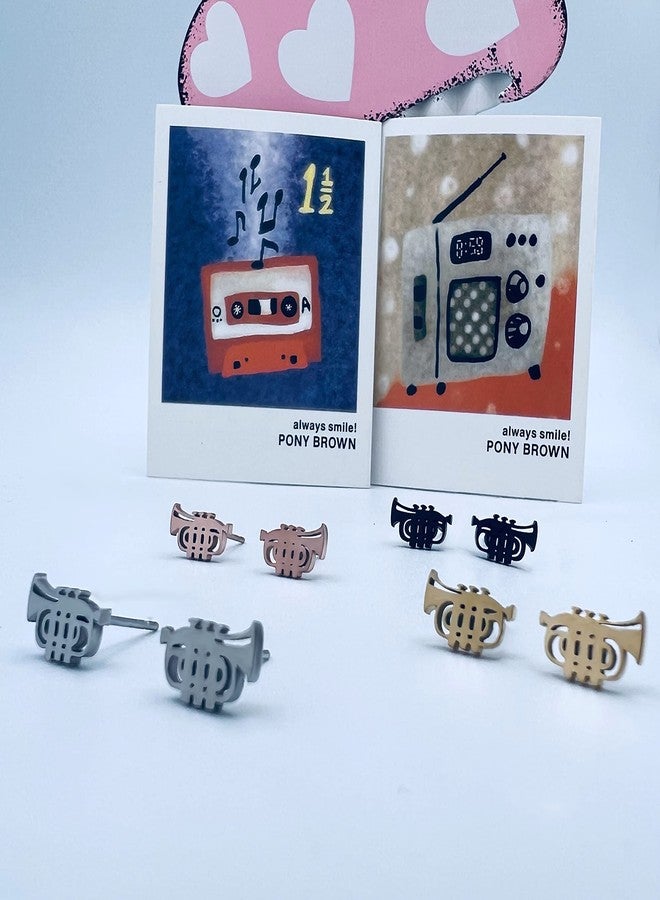 Mall of Style Trumpet Earrings for Women - Saxophone Earrings - French Horn (The Trumpet) - Image 4
