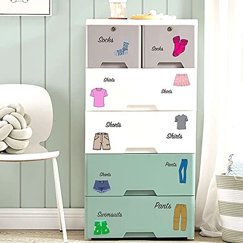 Easma Dresser Clothing Decal Boy Clothes Labels Girl Dresser Labels Girl Decals for Bedroom Wardrobe Stickers Removable Peel and Stick Decals Drawer Organizing Stickers - Image 4