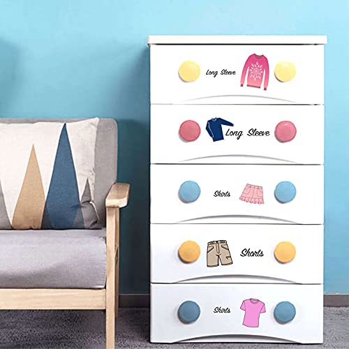 Easma Dresser Clothing Decal Boy Clothes Labels Girl Dresser Labels Girl Decals for Bedroom Wardrobe Stickers Removable Peel and Stick Decals Drawer Organizing Stickers - Image 3