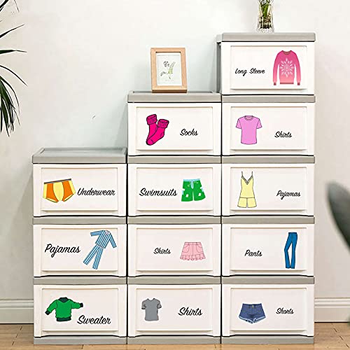 Easma Dresser Clothing Decal Boy Clothes Labels Girl Dresser Labels Girl Decals for Bedroom Wardrobe Stickers Removable Peel and Stick Decals Drawer Organizing Stickers - Image 2