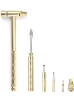 Shreekunj Impex Shreekunj Impex 6 in 1 micro mini multifunction copper hammer mini hammer hathodi with 4 diffrent screwdriver inbulit usefull for repair gadget watch mobile AntiRust Copper Hammer  - Image 1