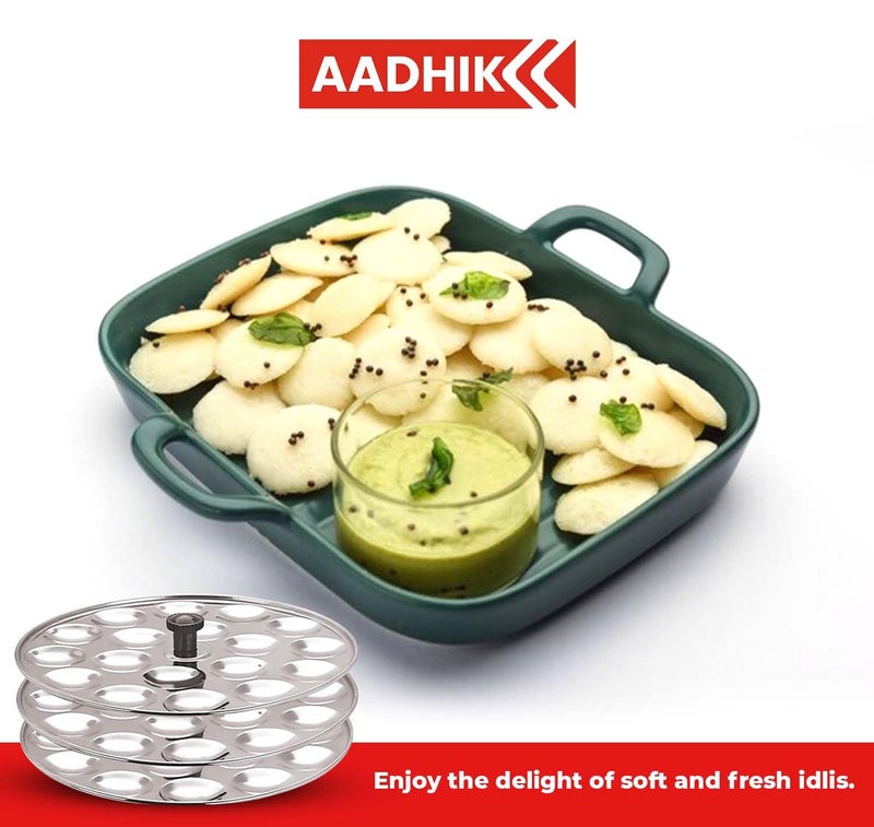 AADHIK Idli Plate 54 Mini Idli 3 Plate Set Non Stick Idly Plates Premium Idli Maker Fits in All Idli Makers Cookers - Image 2