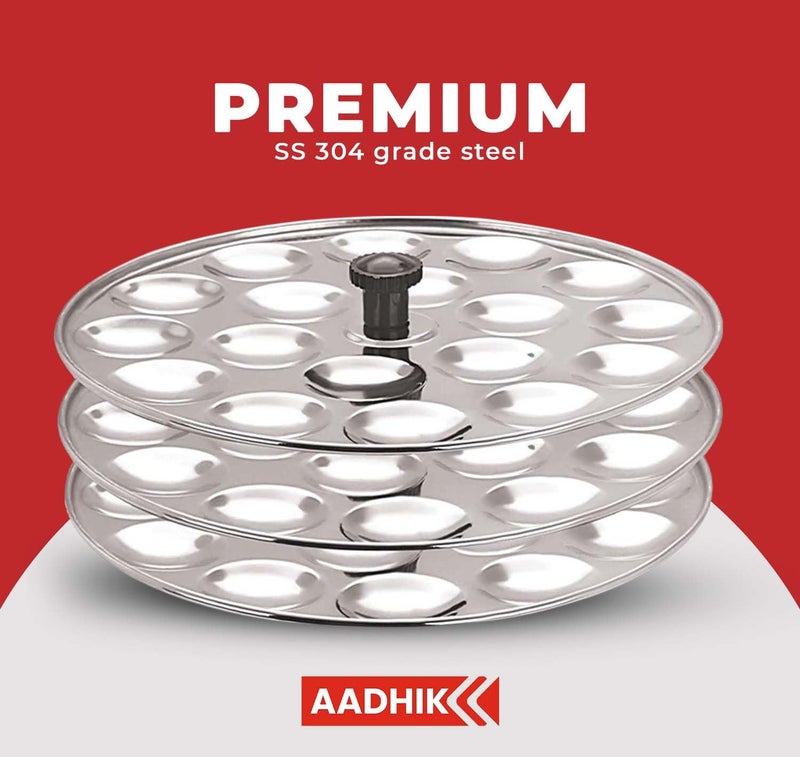 AADHIK Idli Plate 54 Mini Idli 3 Plate Set Non Stick Idly Plates Premium Idli Maker Fits in All Idli Makers Cookers - Image 4