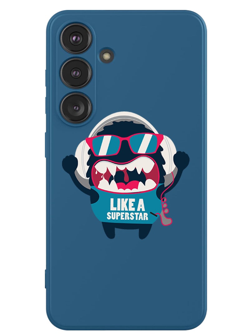 Theodor Protective Slim Fit Case Liquid Silicone Cover with Full Body Protection Anti-Scratch Shockproof Case For Samsung Galaxy S24 (Blue) - Like a superstar - Image 1