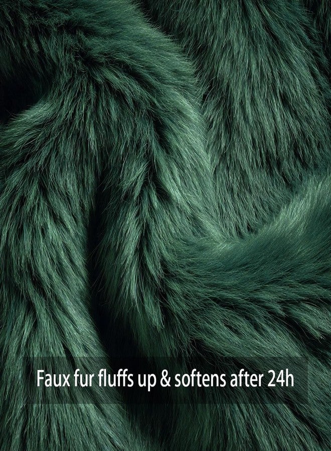 4TH Emotion Christmas Tree Decorative Pillow Covers 18x18 Set of 2, Green Soft Plush Faux Fur Farmhouse Throw Cushion Cases for Xmas Winter Holiday Home Decorations - Image 4