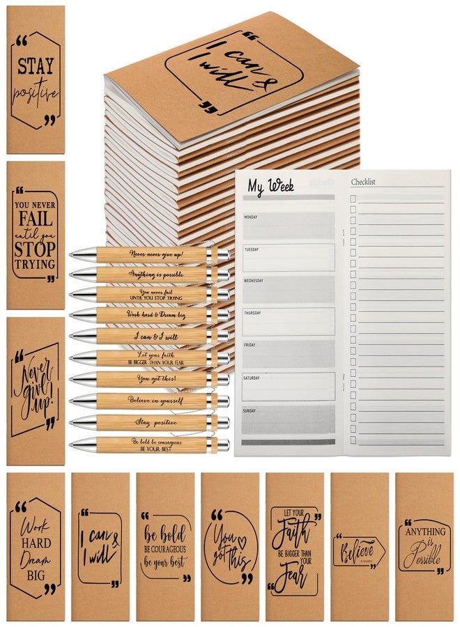 Spakon 60 Pcs Christmas Employee Appreciation Gift Bulk Planners Journal 2025-2026 Weekly Planner Notepad and Pens Thank You Gifts for Women Coworker Staff Teacher Office(Never) - Image 1