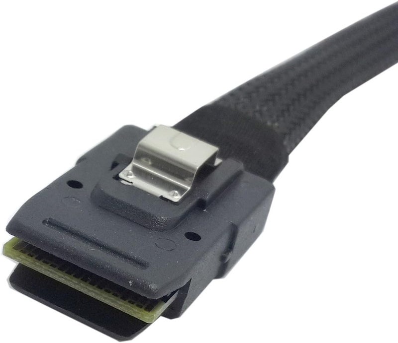 Cablecc 1m SFF-8087 Mini SAS 4i 36 Pin to 36Pin Right 90DEGREE Angled Cable - Image 1