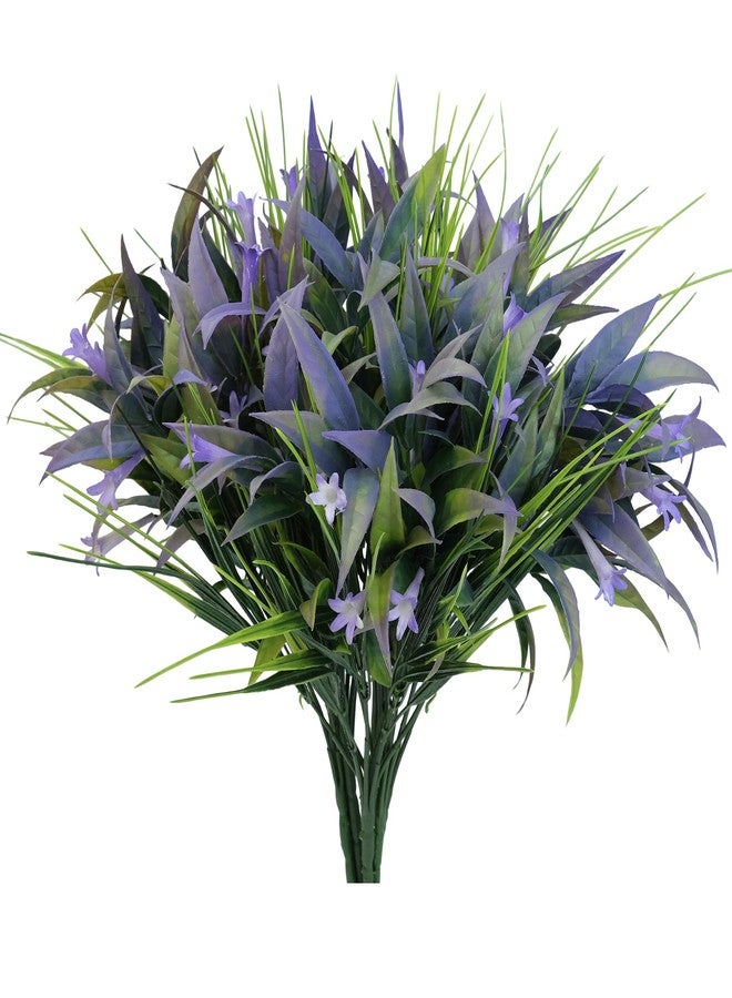 AUMVEYI 8 Bundles Artificial Plants Bushes Outdoor UV Resistant Fake Flowers Grass Bulk Faux Plastic Greenery for Fall Winter Summer Outside Window Box Planter Front Porch Yard Floral Arrangements - Image 1