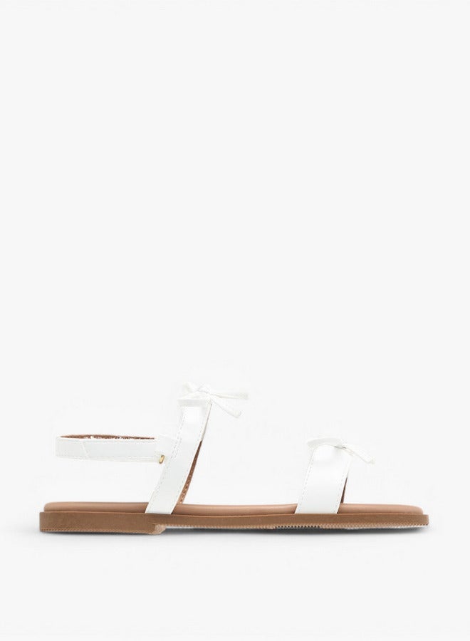 Flora Bella By Shoexpress Flora Bella Bow Accent Sandals With Hook And Loop Closure - Image 1