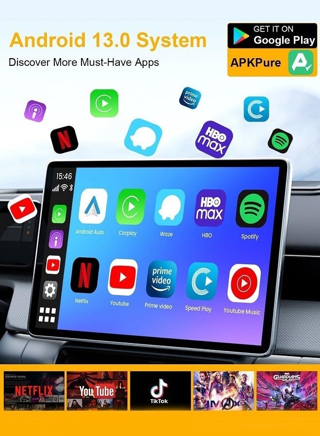 ديقيساند محول CarPlay AI اللاسلكي ومحول Android Auto اللاسلكي - Magic Link CarPlay AI Box - يدعم YouTube/بطاقة TF/قرص USB للتحويل من CarPlay السلكي إلى اللاسلكي - وصلة سهلة الاستخدام للسيارات التي تدعم CarPlay السلكي - Image 2