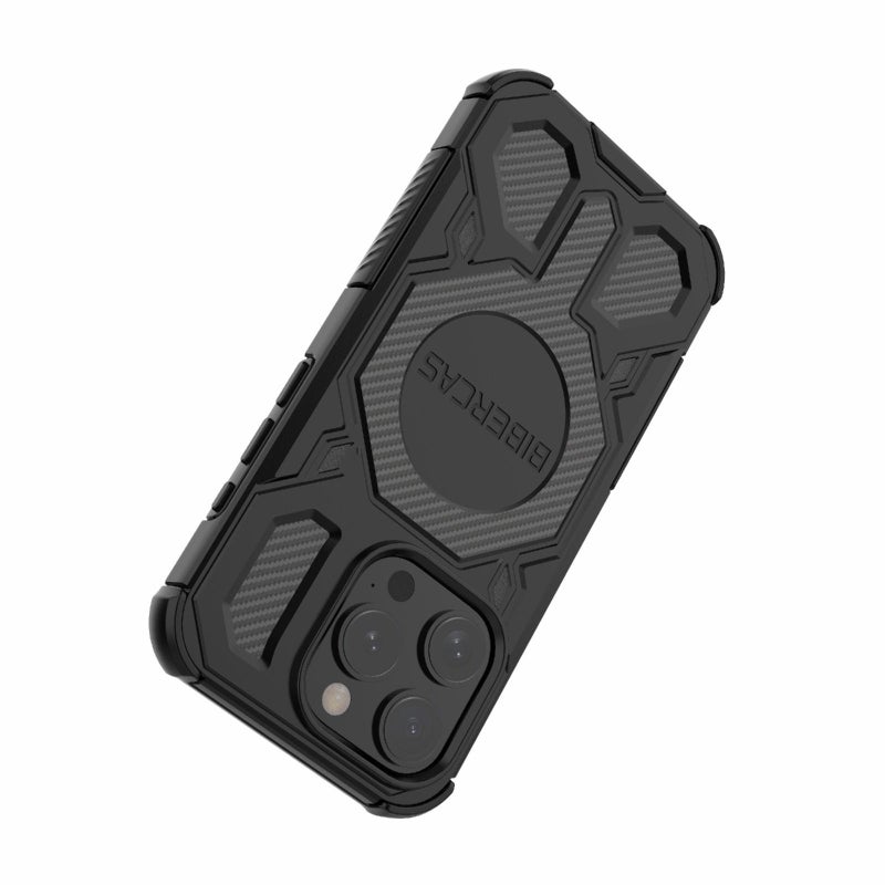 BIBERCAS For Iphone 15 Pro Real Color Series Magsafe Shockproof Phone Case(Black) - Image 4