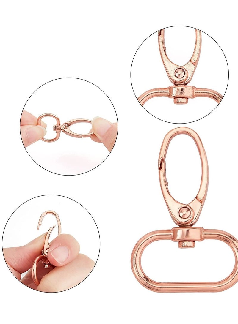 Excefore Metal Swivel Snaps Hooks D Ring Lobster Clasp with Tri-Glides Slide Buckles, Hardware Lanyard Clasps, for DIY Crafts Keychain Jewelry Making Purse Bag Making(15PCS, 25MM) - Image 3
