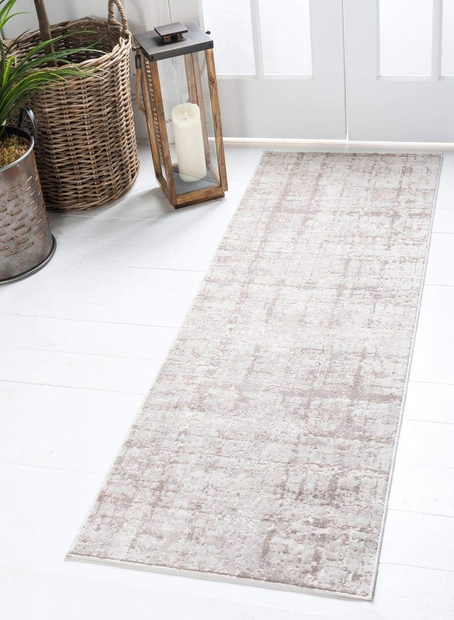 يونيك لوم سجادة منطقة من مجموعة يونيك لوم أبتاون - شارع ليكسينغتون (2' 2" × 6' 1" ممر، بيج/ عاجي) - Image 1