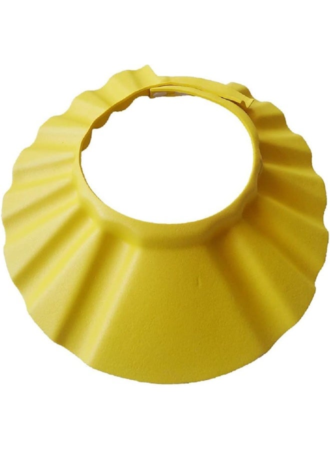 Shuiniba Baby Safe Shampoo Shower Bathing Protection Soft Shower Cap Hat Wash Hair Shield for Children Kids (Yellow) - Image 1