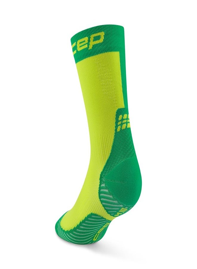 CEP Core Run Half & Half Mid Cut Socks, Green/Lime, Unisex, LG - Image 3