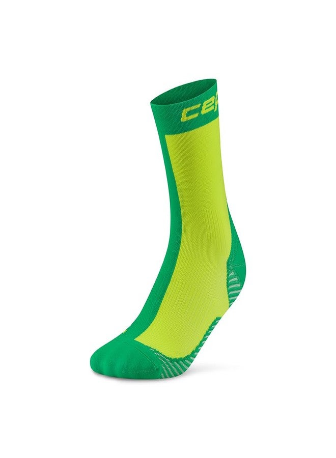 CEP Core Run Half & Half Mid Cut Socks, Green/Lime, Unisex, LG - Image 2
