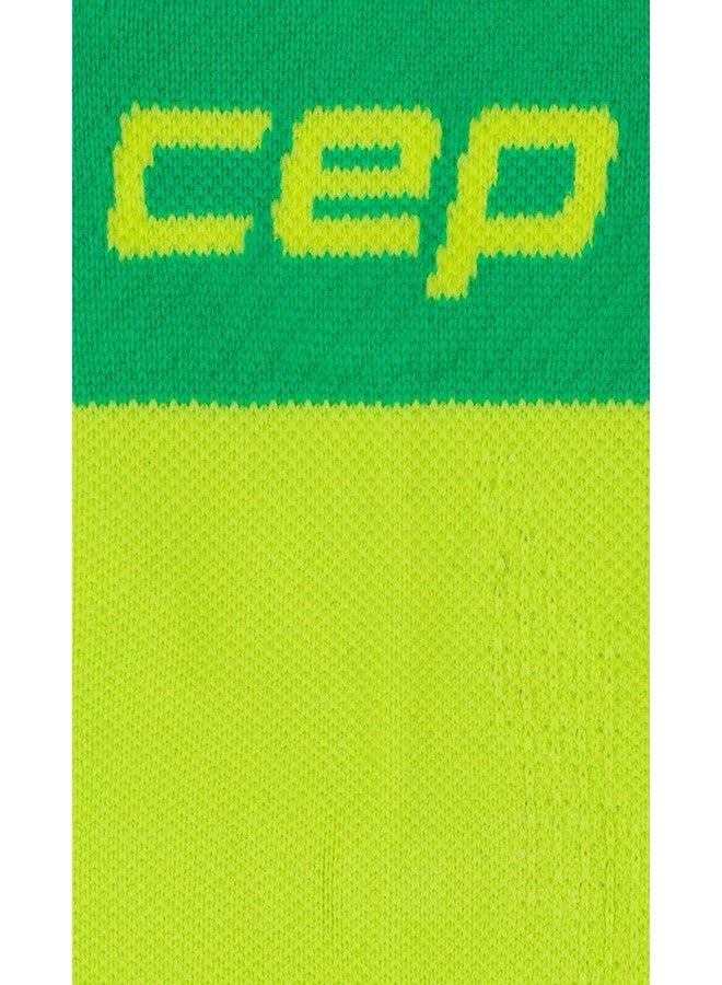 CEP Core Run Half & Half Mid Cut Socks, Green/Lime, Unisex, LG - Image 4