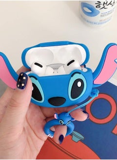 STITCH Compatible with Stitch AirPods Pro, AirPods Pro 2 Protective Silicone Cute Funny Kawaii for Stitch AirPods Case, Kids Teens Boys Girls Cartoon 3D Cover for AirPods Case Stitch with Ring (Big Ear Blue Stitch)  - Image 2