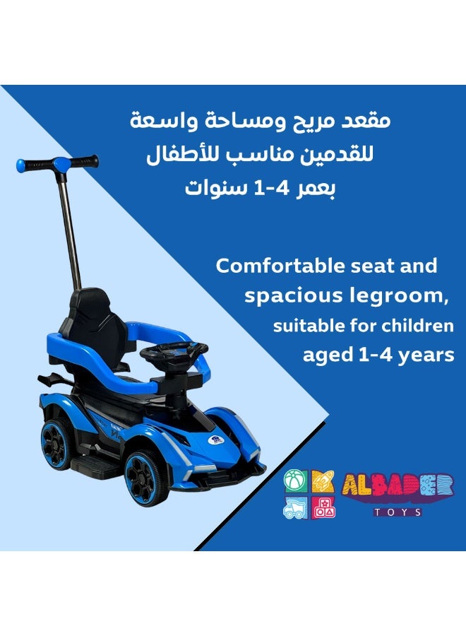 ALBADER Ride On Push Car For Kids With Parent Handle, Toddler Ride On Car With Lights And Music, Push Car With Removable Safety Guards And Footrest, Kids Ride On Toy Car Indoor Outdoor, Ride On Car For Toddlers Ages 1 To 5 - Image 3