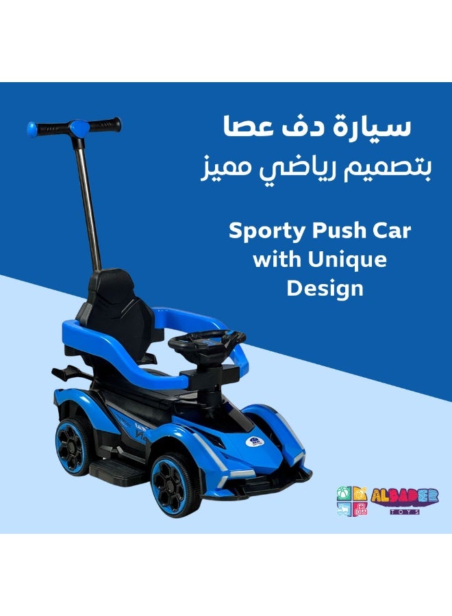 ALBADER Ride On Push Car For Kids With Parent Handle, Toddler Ride On Car With Lights And Music, Push Car With Removable Safety Guards And Footrest, Kids Ride On Toy Car Indoor Outdoor, Ride On Car For Toddlers Ages 1 To 5 - Image 2