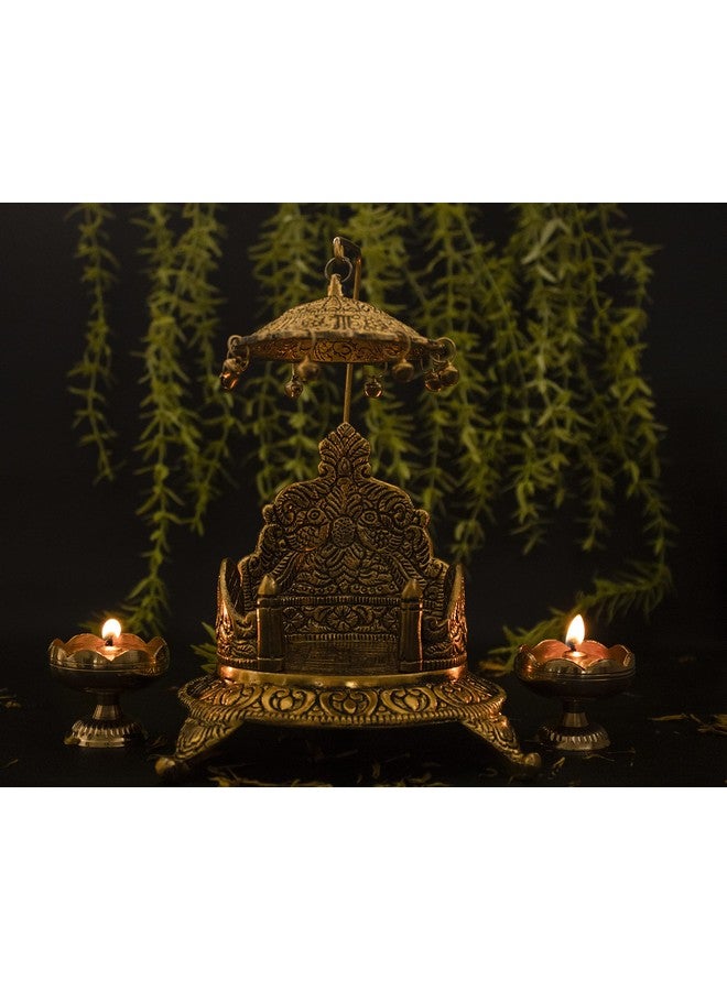 Spillbox Traditional Brass Mukali Stool Peeta chowki Sinhasan God Idols - Sinhasan - Image 2