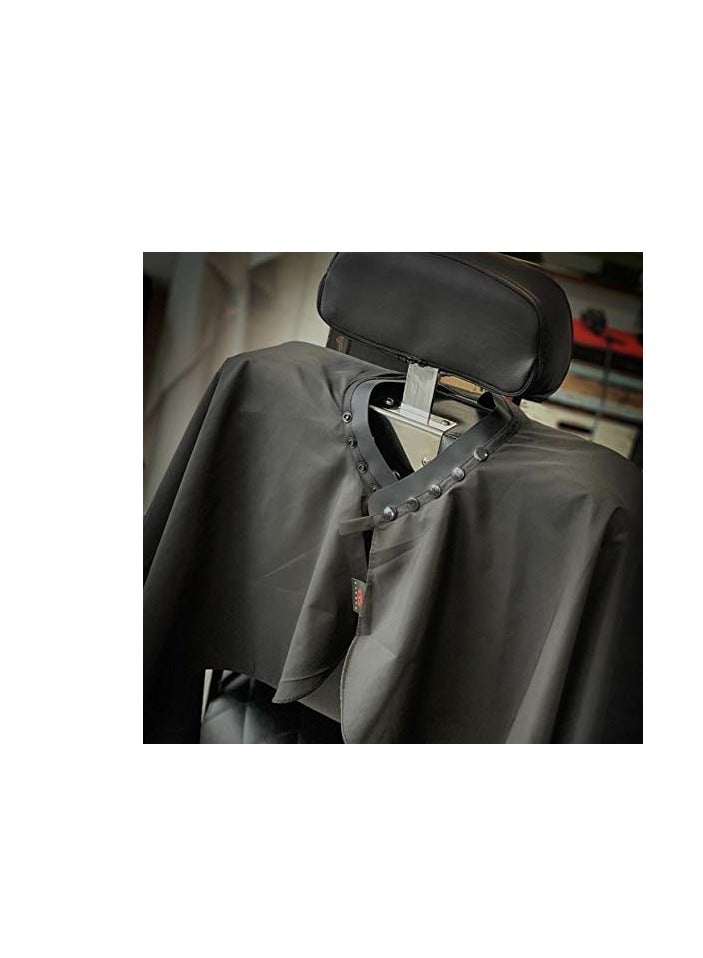 TRU BARBER Silicone Neck Cape, 100% Polyester, Lightweight and Waterproof, Professional Hair Salon Cutting Cape With Snap Closure, 50" x 58" (Black/White) - Image 2