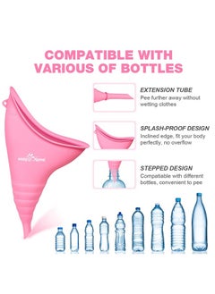 Easy@Home Portable Female Urination Device for Women: Easy@Home Silicone Female Urinal Pee Funnel Standing Up to Pee Urine Peeing Cup Reusable for Travel | Camping | Boating | Outdoor | Hiking Pink EUD408  - Image 4