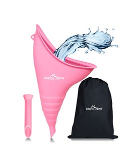 Easy@Home Portable Female Urination Device for Women: Easy@Home Silicone Female Urinal Pee Funnel Standing Up to Pee Urine Peeing Cup Reusable for Travel | Camping | Boating | Outdoor | Hiking Pink EUD408  - Image 1