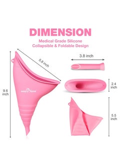 Easy@Home Portable Female Urination Device for Women: Easy@Home Silicone Female Urinal Pee Funnel Standing Up to Pee Urine Peeing Cup Reusable for Travel | Camping | Boating | Outdoor | Hiking Pink EUD408  - Image 3