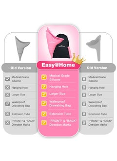 Easy@Home Portable Female Urination Device for Women: Easy@Home Silicone Female Urinal Pee Funnel Standing Up to Pee Urine Peeing Cup Reusable for Travel | Camping | Boating | Outdoor | Hiking Pink EUD408  - Image 2