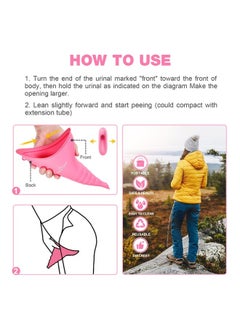 Easy@Home Portable Female Urination Device for Women: Easy@Home Silicone Female Urinal Pee Funnel Standing Up to Pee Urine Peeing Cup Reusable for Travel | Camping | Boating | Outdoor | Hiking Pink EUD408  - Image 5