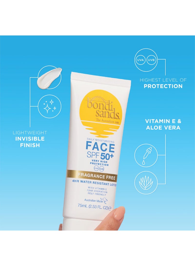 BONDI SANDS Daily SPF 50+ Facial Sunscreen Lotion - Lightweight & Non-Greasy, Absorbs Quickly and Won't Clog Pores for Everyday Protection (75 ml) - Image 3