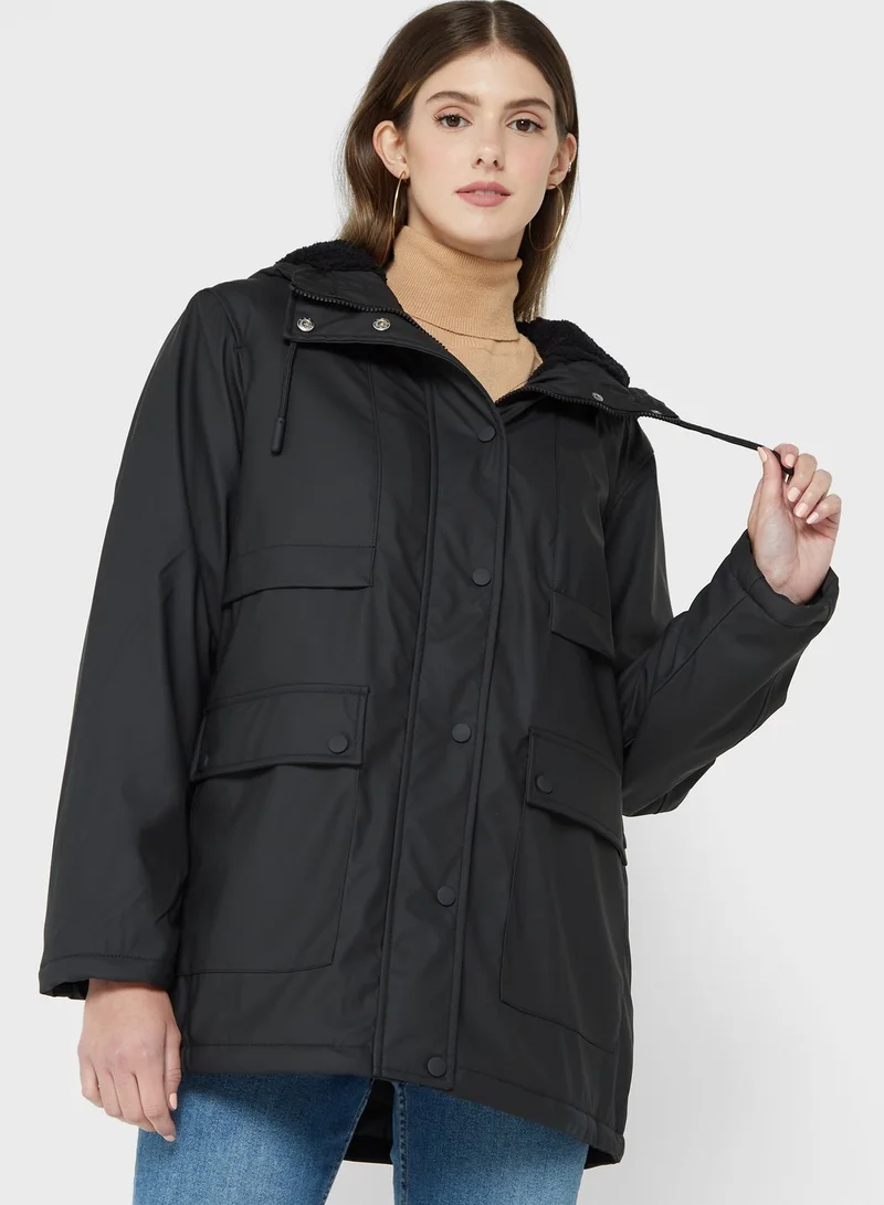 Jacqueline de Yong Pocket Detail Longline Coat