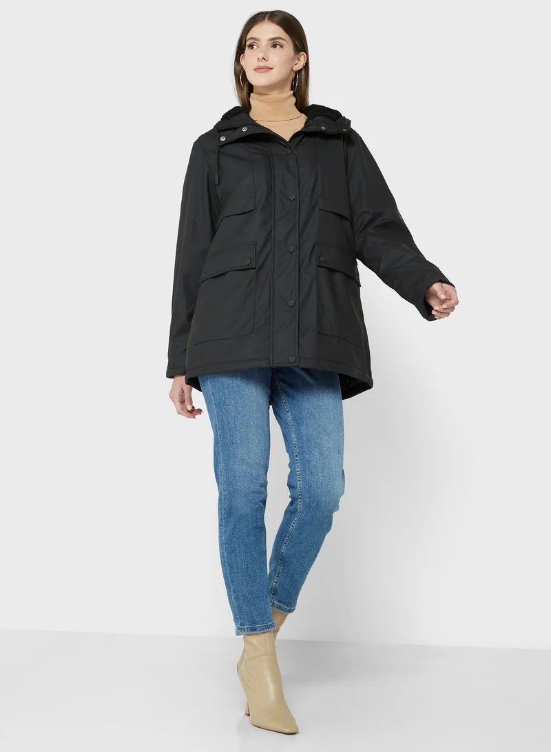 Jacqueline de Yong Pocket Detail Longline Coat