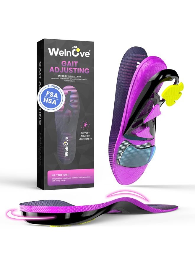 Welnove Running Insoles for Men & Women with Metatarsal Pad for Metatarsalgia, Morton's Neuroma,Orthotic Arch Support Insoles for Plantar Fasciitis, Ball of Foot Pain Relief, Basketball,Work Boots-L - Image 1