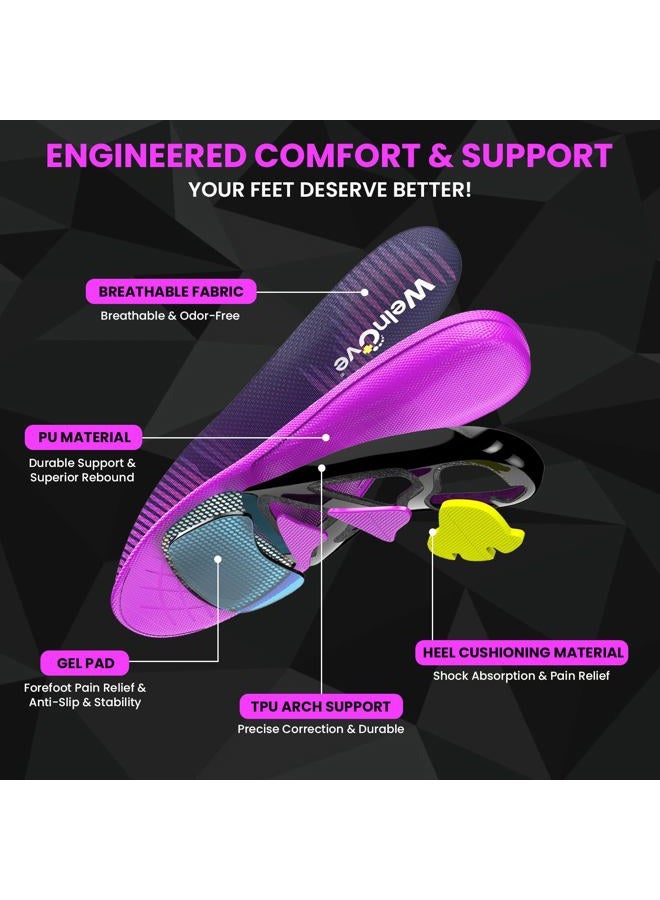 Welnove Running Insoles for Men & Women with Metatarsal Pad for Metatarsalgia, Morton's Neuroma,Orthotic Arch Support Insoles for Plantar Fasciitis, Ball of Foot Pain Relief, Basketball,Work Boots-L - Image 4